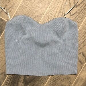 MARBLE Gray Ribbed Camisole Top